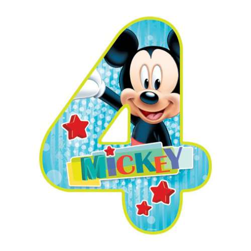 Mickey Mouse Number 4 Edible Icing Image - Click Image to Close